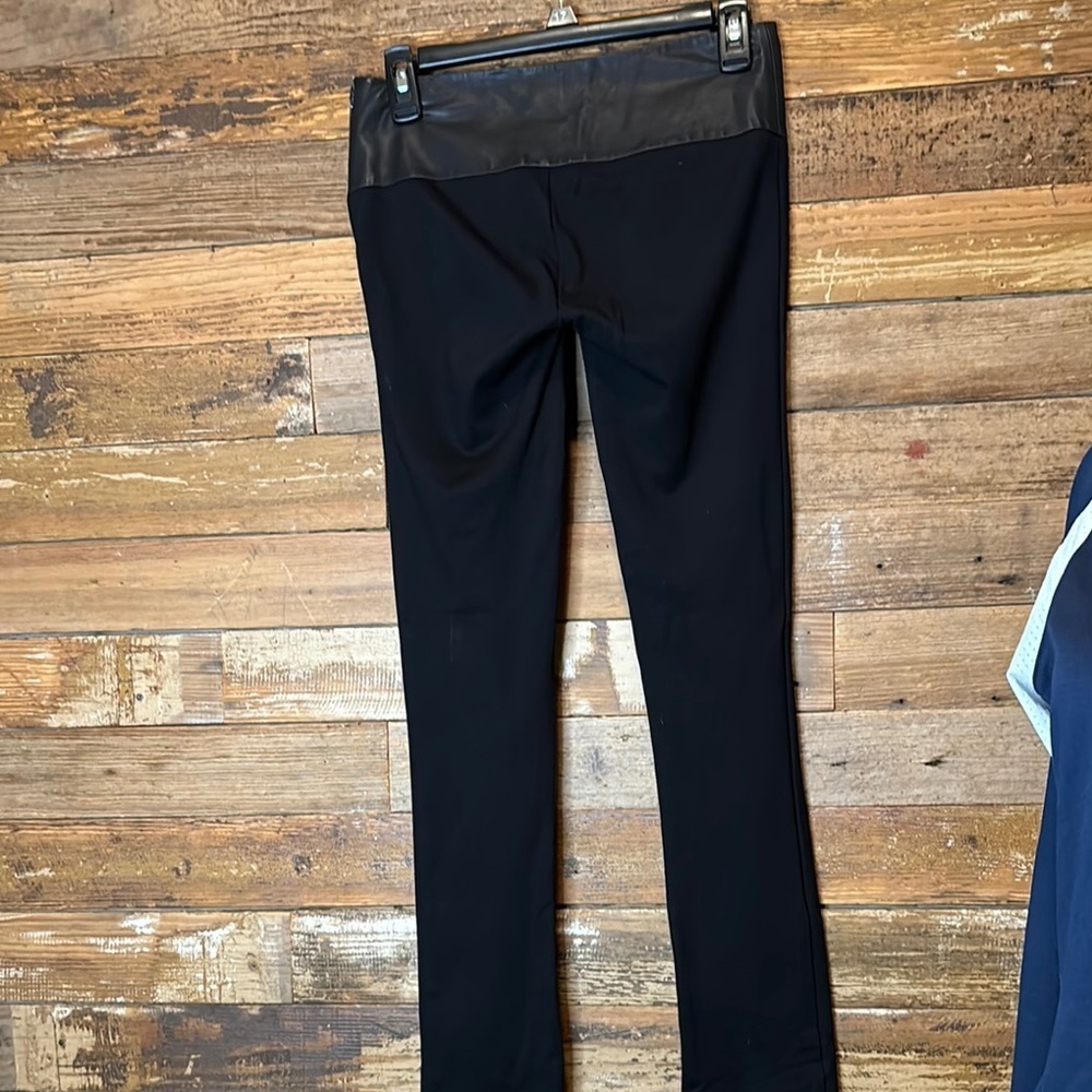 Marciano by Guess Black Leggings with Leather Waist Band - Picture 6 of 8